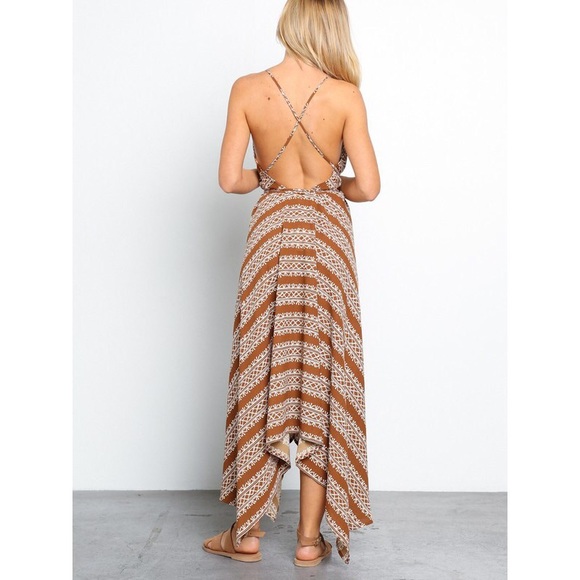 >>LAST<< Erin Printed Midi Dress - Copper - Picture 3 of 5